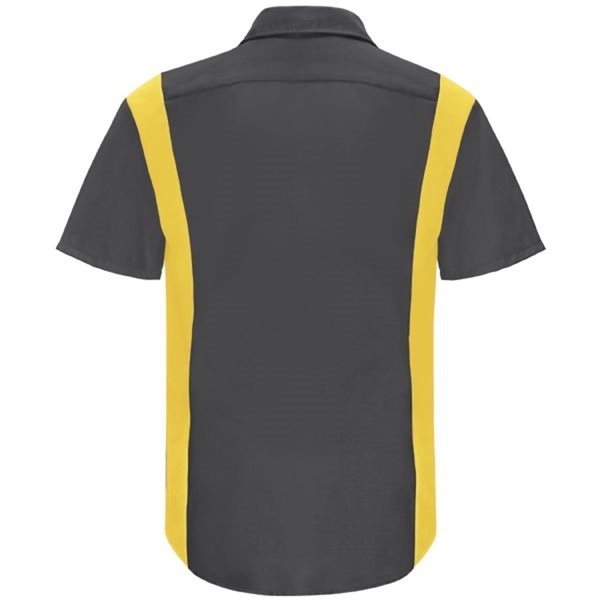 Workwear Outfitters Men's Short Sleeve Perform Plus Shop Shirt w/ Oilblok Tech Charcoal/Yellow, Small SY42CY-SS-S
